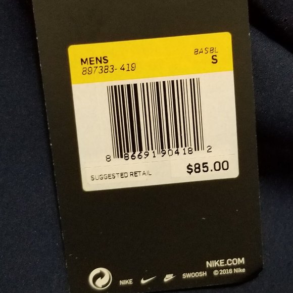 Nike Hot 3/4 Sleeve Baseball jersey Batting Practice 897383-419 Navy Blue - Picture 5 of 7